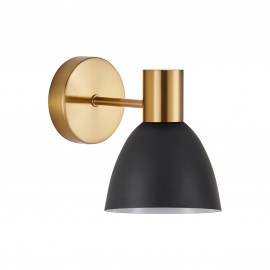77-8308 SE21-GM-16-MS2 ADEPT GOLD MATT WALL LAMP BLACK METAL SHADE+