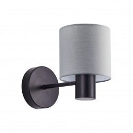 77-8313 SE21-BL-16-SH2 ADEPT BLACK WALL LAMP GREY SHADE+