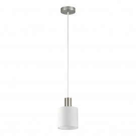77-8414 SE21-NM-4-SH1 ADEPT TUBE Nickel Matt Pendant White Fabric Shade