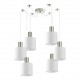 77-8415 SE21-NM-4-NM6-SH1 ADEPT TUBE Nickel Matt Pendant White Fabric Shade