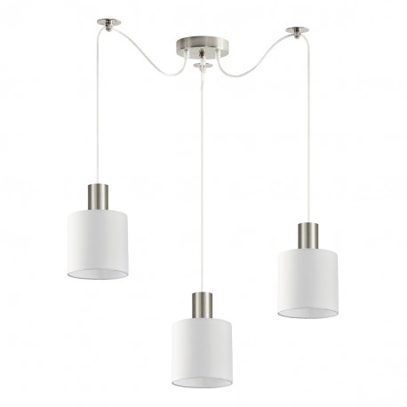 77-8416 SE21-NM-4-NM3-SH1 ADEPT TUBE Nickel Matt Pendant White Fabric Shade