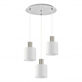 77-8418 SE21-NM-4-3NM-SH1 ADEPT TUBE Nickel Matt Pendant White Fabric Shade