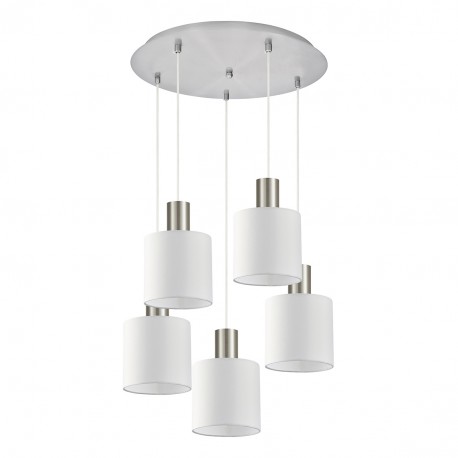 77-8419 SE21-NM-4-5NM-SH1 ADEPT TUBE Nickel Matt Pendant White Fabric Shade