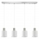 77-8420 SE21-NM-4-4NM-SH1 ADEPT TUBE Nickel Matt Pendant White Fabric Shade