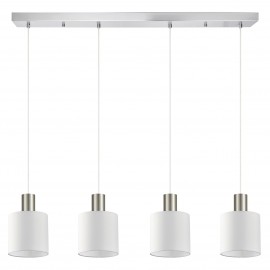 77-8420 SE21-NM-4-4NM-SH1 ADEPT TUBE Nickel Matt Pendant White Fabric Shade
