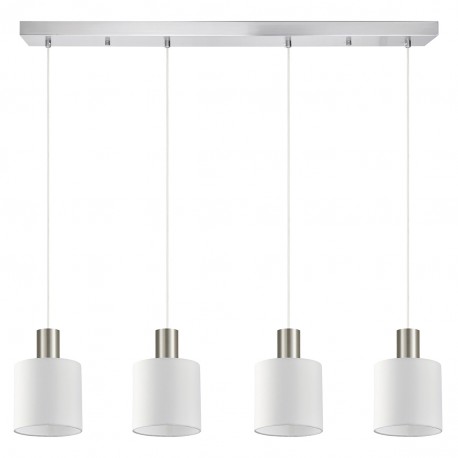 77-8420 SE21-NM-4-4NM-SH1 ADEPT TUBE Nickel Matt Pendant White Fabric Shade