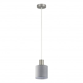77-8421 SE21-NM-4-SH2 ADEPT TUBE Nickel Matt Pendant Grey Fabric Shade