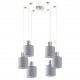 77-8422 SE21-NM-4-NM6-SH2 ADEPT TUBE Nickel Matt Pendant Grey Fabric Shade