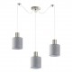 77-8423 SE21-NM-4-NM3-SH2 ADEPT TUBE Nickel Matt Pendant Grey Fabric Shade