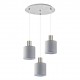 77-8425 SE21-NM-4-3NM-SH2 ADEPT TUBE Nickel Matt Pendant Grey Fabric Shade