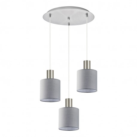 77-8425 SE21-NM-4-3NM-SH2 ADEPT TUBE Nickel Matt Pendant Grey Fabric Shade