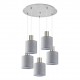 77-8426 SE21-NM-4-5NM-SH2 ADEPT TUBE Nickel Matt Pendant Grey Fabric Shade