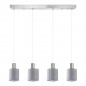 77-8427 SE21-NM-4-4NM-SH2 ADEPT TUBE Nickel Matt Pendant Grey Fabric Shade