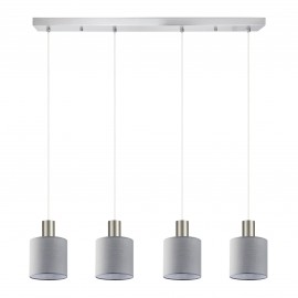 77-8427 SE21-NM-4-4NM-SH2 ADEPT TUBE Nickel Matt Pendant Grey Fabric Shade