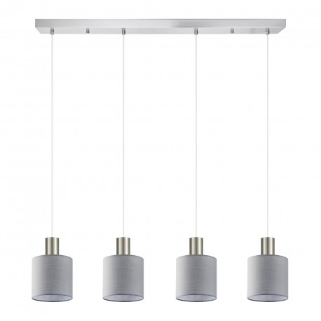 77-8427 SE21-NM-4-4NM-SH2 ADEPT TUBE Nickel Matt Pendant Grey Fabric Shade