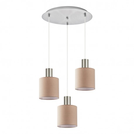 77-8432 SE21-NM-4-3NM-SH3 ADEPT TUBE Nickel Matt Pendant Brown Fabric Shade