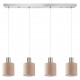 77-8434 SE21-NM-4-4NM-SH3 ADEPT TUBE Nickel Matt Pendant Brown Fabric Shade