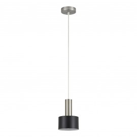 77-8449 SE21-NM-4-MS1 ADEPT TUBE Nickel Matt Pendant Black Metal Shade