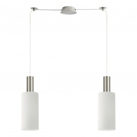 77-8473 SE21-NM-4-NM2-GL3 ADEPT TUBE Nickel Matt Pendant White Glass