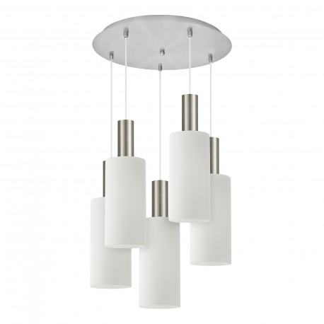 77-8475 SE21-NM-4-5NM-GL3 ADEPT TUBE Nickel Matt Pendant White Glass
