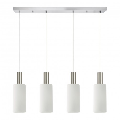 77-8476 SE21-NM-4-4NM-GL3 ADEPT TUBE Nickel Matt Pendant White Glass