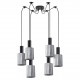 77-8484 SE21-BL-4-BL6-GL1 ADEPT TUBE Black Pendant Smoked Glass