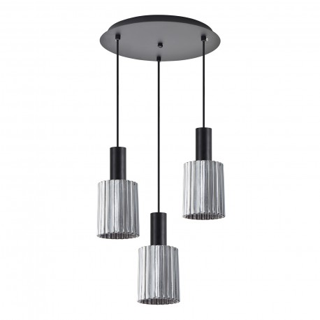 77-8487 SE21-BL-4-3BL-GL1 ADEPT TUBE Black Pendant Smoked Glass