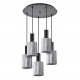 77-8488 SE21-BL-4-5BL-GL1 ADEPT TUBE Black Pendant Smoked Glass