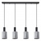 77-8489 SE21-BL-4-4BL-GL1 ADEPT TUBE Black Pendant Smoked Glass