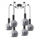 77-8491 SE21-BL-4-BL6-GL2 ADEPT TUBE Black Pendant Smoked Glass