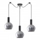 77-8492 SE21-BL-4-BL3-GL2 ADEPT TUBE Black Pendant Smoked Glass