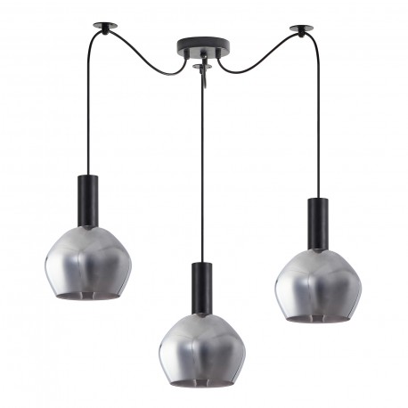 77-8492 SE21-BL-4-BL3-GL2 ADEPT TUBE Black Pendant Smoked Glass
