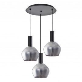 77-8494 SE21-BL-4-3BL-GL2 ADEPT TUBE Black Pendant Smoked Glass