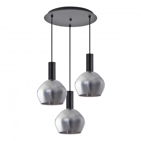 77-8494 SE21-BL-4-3BL-GL2 ADEPT TUBE Black Pendant Smoked Glass