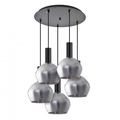 77-8495 SE21-BL-4-5BL-GL2 ADEPT TUBE Black Pendant Smoked Glass
