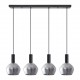 77-8496 SE21-BL-4-4BL-GL2 ADEPT TUBE Black Pendant Smoked Glass
