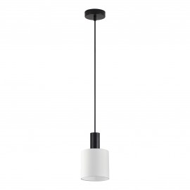 77-8505 SE21-BL-4-SH1 ADEPT TUBE Black Pendant White Fabric Shade