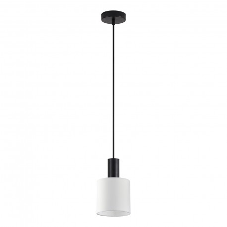 77-8505 SE21-BL-4-SH1 ADEPT TUBE Black Pendant White Fabric Shade