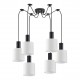 77-8506 SE21-BL-4-BL6-SH1 ADEPT TUBE Black Pendant White Fabric Shade