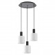 77-8509 SE21-BL-4-3BL-SH1 ADEPT TUBE Black Pendant White Fabric Shade