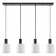 77-8511 SE21-BL-4-4BL-SH1 ADEPT TUBE Black Pendant White Fabric Shade