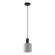 77-8512 SE21-BL-4-SH2 ADEPT TUBE Black Pendant Grey Fabric Shade