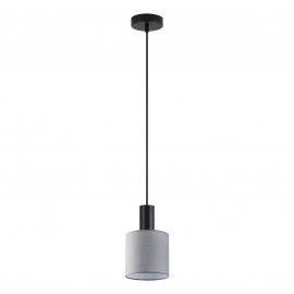 77-8512 SE21-BL-4-SH2 ADEPT TUBE Black Pendant Grey Fabric Shade