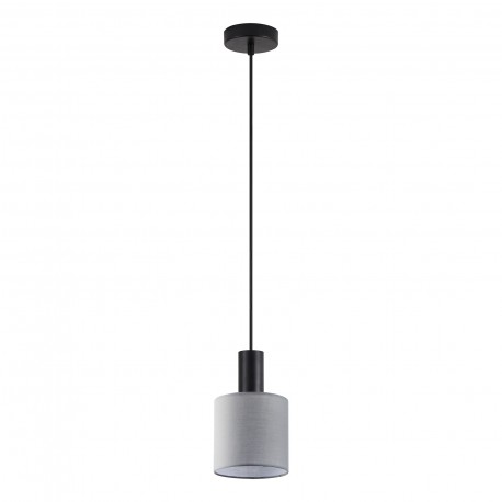 77-8512 SE21-BL-4-SH2 ADEPT TUBE Black Pendant Grey Fabric Shade
