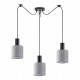 77-8514 SE21-BL-4-BL3-SH2 ADEPT TUBE Black Pendant Grey Fabric Shade