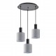 77-8516 SE21-BL-4-3BL-SH2 ADEPT TUBE Black Pendant Grey Fabric Shade