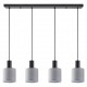 77-8518 SE21-BL-4-4BL-SH2 ADEPT TUBE Black Pendant Grey Fabric Shade