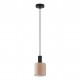 77-8519 SE21-BL-4-SH3 ADEPT TUBE Black Pendant Brown Fabric Shade
