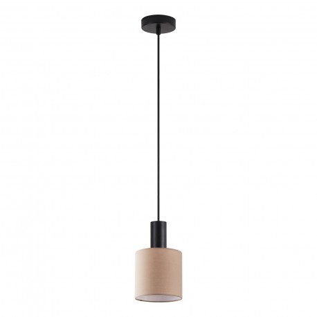 77-8519 SE21-BL-4-SH3 ADEPT TUBE Black Pendant Brown Fabric Shade