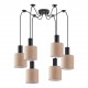 77-8520 SE21-BL-4-BL6-SH3 ADEPT TUBE Black Pendant Brown Fabric Shade